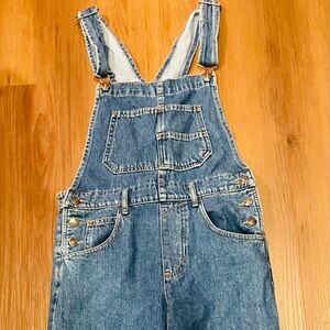 We The Free Blue Denim Overalls Relaxed Fit